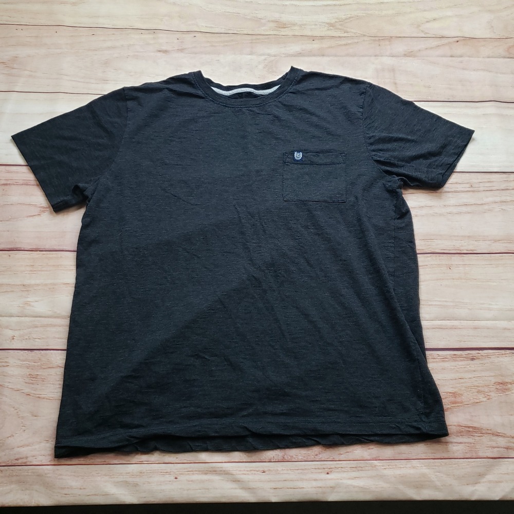 Chaps Seacoast Wash T Shirt Mens Large Gray Pocket‎ Short Sleeve Crewneck 31960